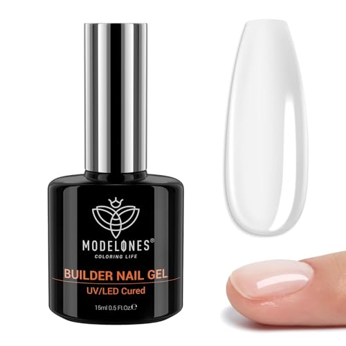 modelones Aufbaugel für Gelnägel 7 in One, Klar Builder Gel 15ML, Nagelverstärker UV Gel für Strengthener ExtensionGel Base Nagelverlängerung, Nail Repair Base Coat Nail Art DIY Maniküre