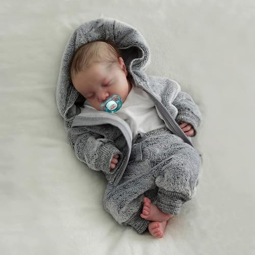WKYUWS Reborn Doll Boy - 17 Zoll realistische Neugeborenen Baby Puppen handgemachter waschbarer weicher Vin-yl-Körper