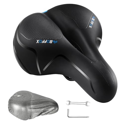 BOFFOX Fahrradsattel für Herren Damen mit Bequem Weich Memory Foam Ergonomisches Gel Fahrrad Sattel, Bequemer Fahrradsitz für MTB, Rennrad, Trekking