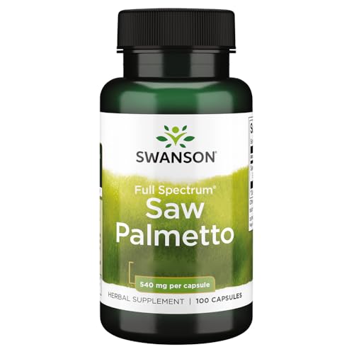 Swanson, Saw Palmetto, 100 glutenfreie Kapseln, 540mg Sägepalmenfrucht-Extrakt je Dosis, Sojafrei, GMO frei, Geschmacksneutral