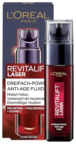 L'Oréal Paris Serum, Revitalift Laser, Anti-Aging Gesichtspflege mit 3-fach Wirkung, Mit Hyaluronsäure, 30 ml