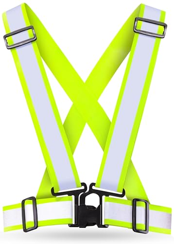 AVANA Reflektorweste Reflektierende Sicherheitsweste Einstellbar Warnweste Leicht Hohe Sichtbarkeit Joggen Fahrrad Laufen Motorrad für Erwachsene & Jugendliche