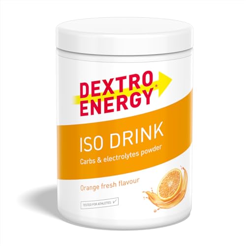 Dextro Energy, Iso Drink Elektrolyte Getränkepulver, Orange, Mit Natrium, Magnesium, Kalium, Chlorid, für schnelle Energie, 440g, 11 Portionen
