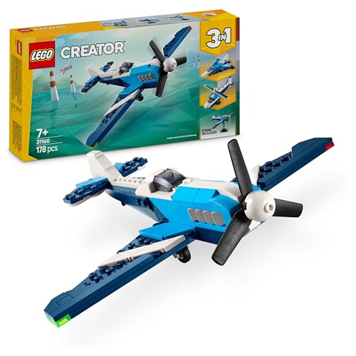 LEGO Creator 3in1 Aircraft: Race Plane Toy - Transforms into a Jet or Helicopter Model - Vehicle Building Set for 7+ Year Old Boys & Girls - Fun Birthday Gift Idea - 31160