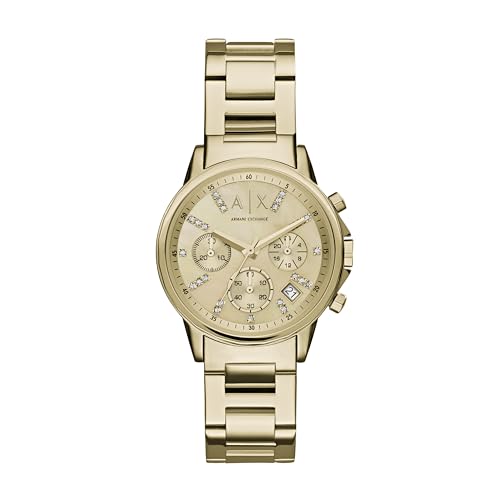 Armani Exchange Watch For Women, Quartz Chronograph movement and 36mm Case Size with Stainless steel strap