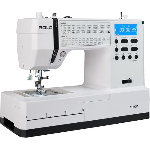 ROLD S700 Computernähmaschine – 146 Stiche, automatisches Knopfloch, LED-Beleuchtung & Start/Stopp-Taste | Nähen ohne Pedal, Horizontalgreifer & stabiler Metallrahmen