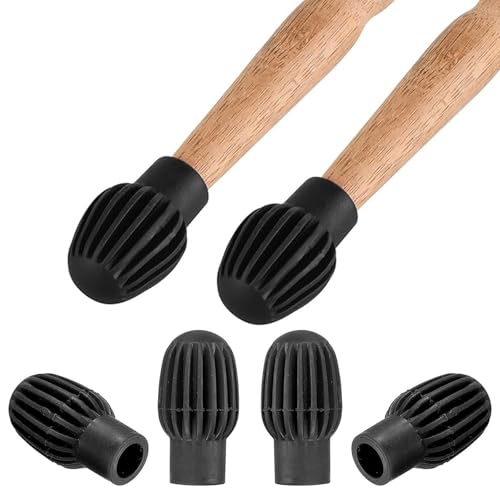 Trommel Dämpfer, Schlagzeug Zubehör Stumm, Drumstick Leise, Stummschaltgeräuschabdeckung, Gummi Übung Schlagzeug Spitze Dämpfer, Silikon Schlegel Stille Trainieren Tipps, 3.3CM × 2.3CM, 4 Stück