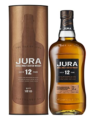 Jura 12 Jahre Single Malt Scotch Whisky mit Geschenkverpackung (1 x 0,7 l)