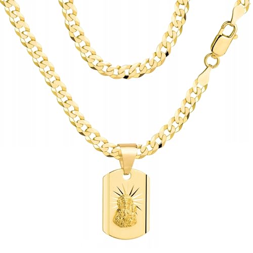 AMAR OPRAVA Goldkette - 585 Königskette Herren Mit Medaillon - 925/585 Schmuck - Goldene Kette - Geschenk Freund, Geschenke Geburtstag