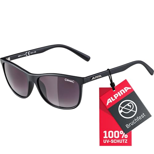 ALPINA JAIDA - Verspiegelte und Bruchsichere Sonnenbrille Mit 100% UV-Schutz Für Erwachsene, black matt, One Size