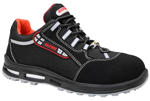 ELTEN Sicherheitsschuhe Senex XXT ESD S3S, Damen und Herren, Textil, Kunststoffkappe (Leichter als Stahlkappe), leicht, sportlich 44, Schwarz-Rot