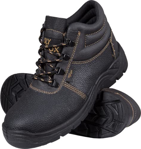 Ogrifox OX-SLX-T-OB Arbeitsschuhe Herren, Damen | Sicherheitsschuhe | Safety Shoes | ISO EN20347 | Schwarz-Gold | Größe 42