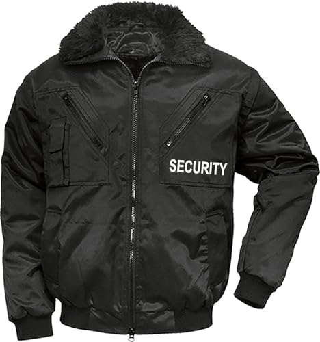 FaPak Security Jacke I 4-in-1 Arbeitsjacke Herren mit Aufdruck Security I Wasser- & windabweisende Pilotenjacke mit abnehmbaren Ärmeln