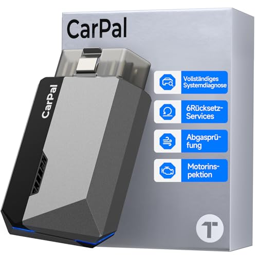 TOPDON OBD2 diagnosegerät Auto Carpal-A, OBD2 Bluetooth 5.0 Adapter für iOS & Android mit Vollständige Systemdiagnose und 6 Servicefunktionen, All Software 1 Jahr Gratis