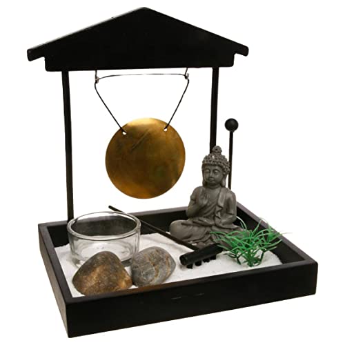 Atmosphera - Zen-Garten - Holz - schwarz - 15x15 cm - Schwarz