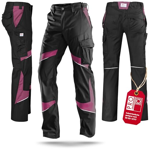 KÜBLER Workwear | KÜBLER ACTIVIQ Arbeitsdamenhose | schwarz/pink | Größe 40