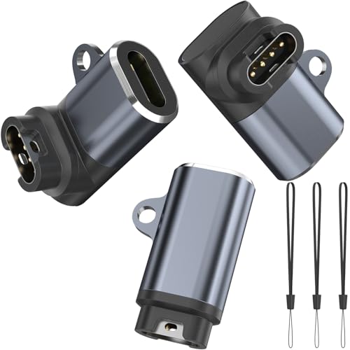 3 Stück USB C auf Garmin Watch Ladeadapter, USB C Ladekabel Adapter für Garmin Vivoactive 5 4 3 3S 4S, Garmin Venu Sq/Sq 2 / Venu 2/ Venu 2 Plus, Garmin Forerunner 55/165/ 255, Tragbarer Ladegerät