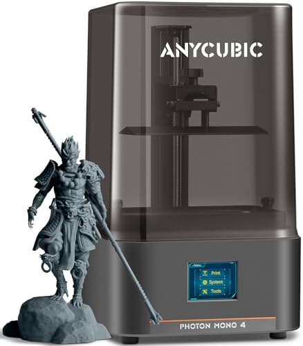 ANYCUBIC Photon Mono 4 10K Resin 3D Drucker, mit 7-Zoll-Monochrom-LCD-Bildschirm, Druckgeschwindigkeit 70 mm/h(High Speed Resin), LighTurbo Matrixlichtquelle, Druckgröße 153,4x87x165mm