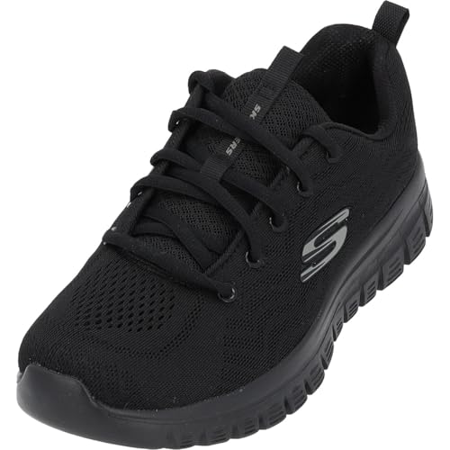 Skechers Damen Graceful-get Connected-12615 Sneakers, Black Mesh Trim, 41 EU