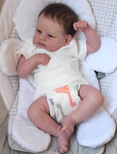 RXDOLL Real Life Babypuppen, die aussehen echte Babys Junge 17 Zoll Realistische Reborn Babypuppen Silikon Ganzkörper Lebensechte Neugeborene Waschbare Puppe Anatomisch Korrektes Spielzeug