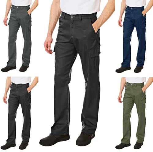 Lee Cooper Herren 205 LCPNT205 Hochleistungs-Pflegeleicht Multi-Pocket-Arbeitssicherheit Classic Cargo Pants Hose, Schwarz, Größe 30 / W, kurzes 29-Bein, Black, 30W/29L