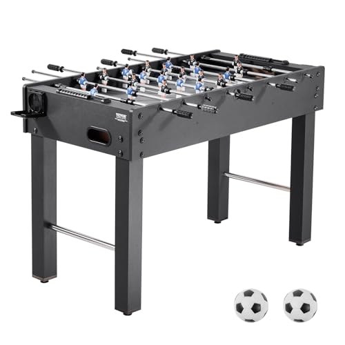 VEVOR Tischfußballtisch in Standardgröße (1212 x 610 x 838 mm), Indoor-Kickertisch für Zuhause, Familie und Spielzimmer, langlebiges Set, inkl. 2 Bällen & Punktezähler & 2 Getränkehaltern