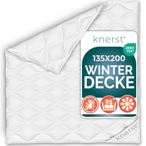 KNERST® Winterbettdecke PolarDream - atmungsaktive und temperaturausgleichende Winterdecke - extra warme Bettdecke 135x200 cm für den Winter - Ökotex Zertifiziert und waschbar