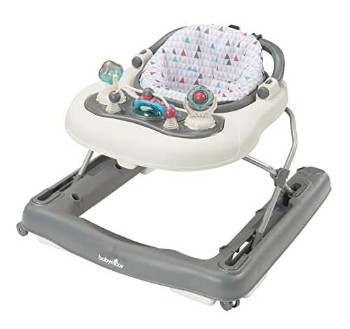 Babymoov 2-in-1 Lauflernhilfe, Gehfrei bis 12 Monate, Lauflernwagen bis 24 Monate, inkl. Spielekonsole, zink