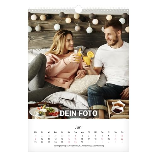 PhotoFancy® - Personalisierter Wandkalender 2026 mit eigenen Fotos - Fotokalender mit eigenen Bildern selbst gestalten - Premium-Druck Made in Germany - DIN A5, A4 oder A3 (Hochformat)
