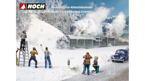 NOCH Figuren-Adventskalender mit 25 handkolorierten Figuren für die Spurweite H0, Modellbahner