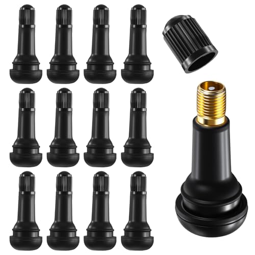 BOHUIZ 12 Stück TR413 Gummi Ventile Reifen, Gummiventil Reifenventil Snap-In Gummiventile Ventile Universal Reifenventil für Auto Motorräder Fahrräder