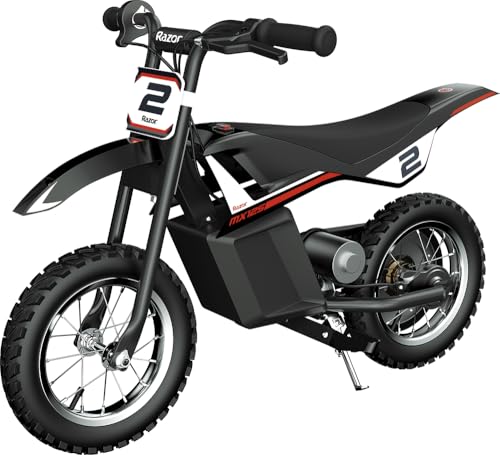 Razor MX125 W/Decals Elektrische Lithium Kinder Dirt Bike mit Geschwindigkeiten bis zu 8 mph, 100W Hub Motor für Alter 7+