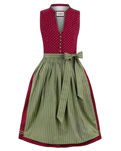 Stockerpoint Damen Dirndl Bella I Größe 32-48 I Trachtenkleid mit liebevollen Details & eleganter Dirndlschürze I Bequem & pflegeleicht I Perfekt für Trachten & Festlichkeiten