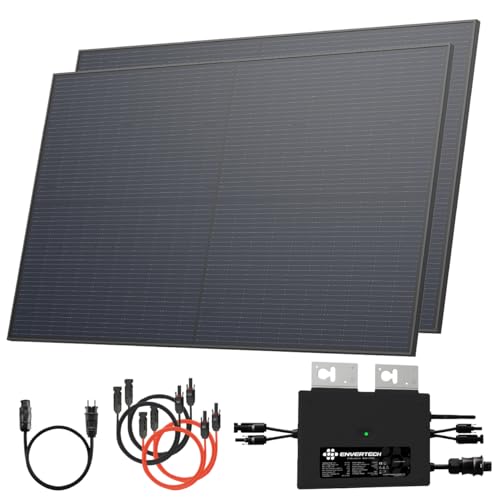 Solarway® 1000W Balkonkraftwerk 800W komplett Steckdose - neuester 800 Watt Wechselrichter - Solaranlage Komplettset - 500W bifaziale Solarmodule & Envertech & Zubehör