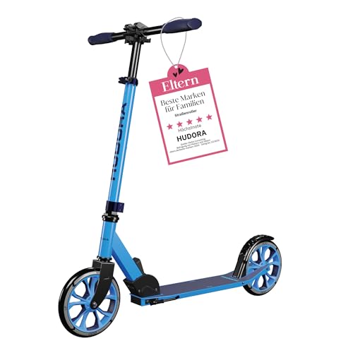 HUDORA Scooter Up 200 - Geräuscharmer Aluminium-Roller für bis zu 100kg - Höhenverstellbarer & zusammenklappbarer Tretroller - Ruckelfreier Kick-Scooter für Kinder/Jugendliche & Erwachsene
