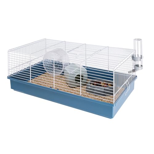 Ferplast Nagetierkäfig CRICETI 11 für Hamster, aus Metall, inklusive Zubehör: Futterkrippe, Trinkflasche, Haus, Rad. 57,5x31xh21,5cm