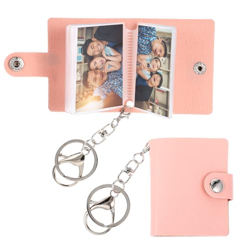 PEOVLVN 1 Stück Mini-Fotoalbum Taschen kleine Alben Mini Foto Schlüsselanhänger mit Foto Fotogeschenk Fotoalbum Schlüsselanhänger mit Fotobuch für Familie, Freund, Paare,Freunde