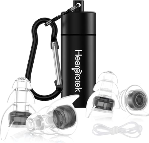 Hearprotek Ohrstöpsel Konzert, 2 Paar gehörschutz Ohrenstöpsel-ohrenschutz lärmschutz geräuschunterdrückende für festival flugzeug arbeit musik motorrad musiker hörschutz Schwarz