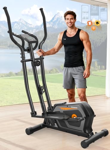 Crosstrainer für Zuhause,3-in-1-Crosstrainer mit 16 stufiger Widerstand,LCD Monitor, Wasserflaschen-und Gerätehalter, 6KG Schwungrad,Belastbar Bis 287LBS,Aerobic-Ellipsentrainer