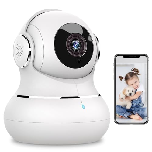 Little elf Überwachungskamera Innen, 2K Babyphone mit Kamera mit Bewegungserkennung & Geräuscherkennung, 360°WLAN Kamera überwachung innen mit 2-Wege-Audio, Nachtsicht, Haustierkamera mit app, Alexa