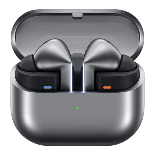 Samsung Galaxy Buds3 Pro Kabellose Bluetooth-Kopfhörer, Active Noise Cancelling (ANC), Adaptive Geräuschunterdrückung, 360 Audio, In-Ear-Kopfhörer mit Hi-Fi-Sound, Silver, Inkl. Anymode Clear Cover