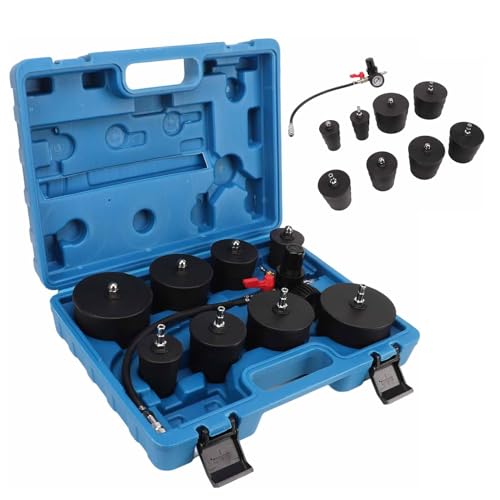 Turbolader Ladeluft System Adapter Satz, 9Tlg Ladeluftkühler Abdrücksatz Abdrücken Tester Druckbereich 60bar-80psi, Ladeluftkühler Abdrücksatz Prüfwerkzeuge für Kompressorsysteme Ladeluftschläuche