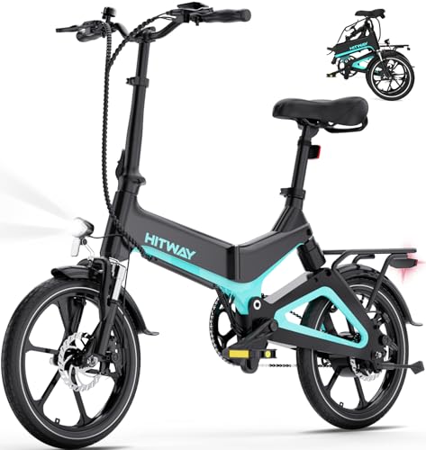 HITWAY E Bike Elektrofahrrad, 16 Zoll Klapprad E-Fahrrad mit 36V/7,8 Ah Akku, 250W Motor 25 km/h, Reichweite 35-70km, Urbane Faltbares E-Bike Pedelec für Erwachsene & Jugend