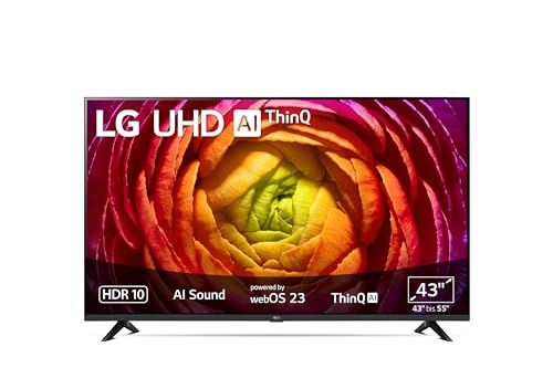 LG 43UR74006LB 109 cm (43 Zoll) UHD Fernseher (Active HDR, 60 Hz, Smart TV) [Modelljahr 2023], Dark Black