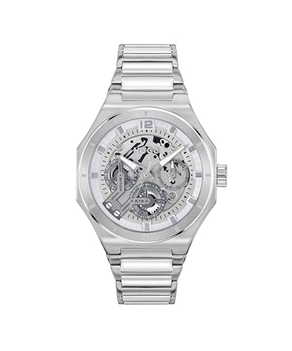 HUGO Multi Zifferblatt Quarz Uhr für Herren Kollektion #Grail Skeleton mit Silbernes Edelstahlarmband - 1530377