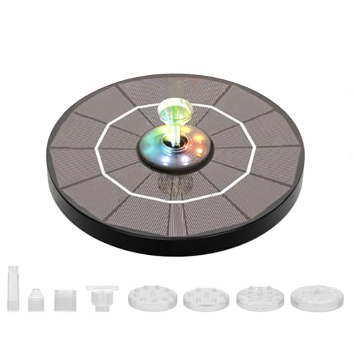 6 Sprüh Effekten Solar Springbrunnen Für Außen, Springbrunnen Solar, Solarbrunnen, Solar Brunnen Für Draussen, Solarspringbrunnen Aussen Für Garten, Teich, VogelBad, Wasserspiel (5.5W)