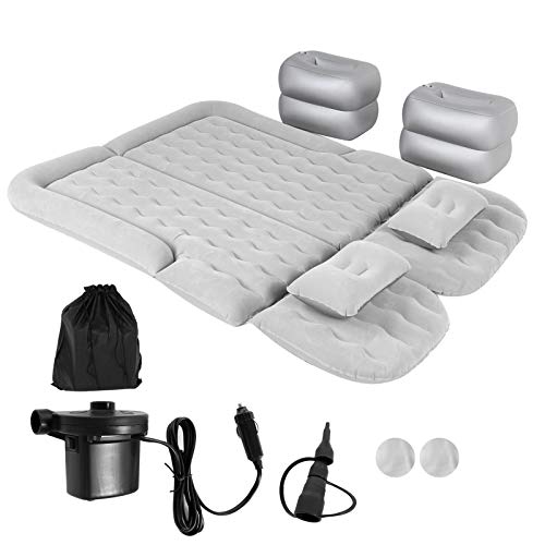 Aufblasbares Autobett, Luftmatratze, Campingbett, Auto-Luftmatratze, Aufblasbares, Verdicktes Reisebett, Isomatte, Camping-Zubehör (Grau)