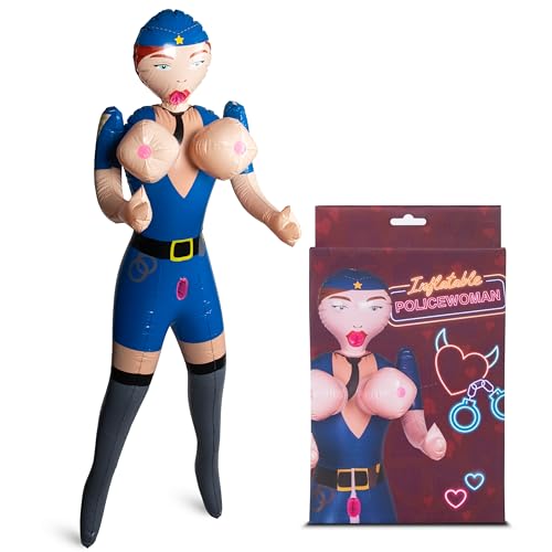 Liebespuppe Miss Police Julia - Aufblasbare Frau als Women Gummipuppe mit großen Titten und 3 Öffnungen als Erotik Scherzartikel Männer JGA Abschied Liebespuppen Größe 155cm