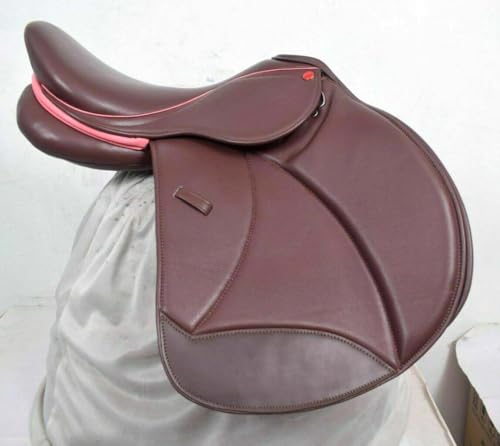 WILD RACE Leather Jumping/Close Contact, Double Flap Changeable Gullets Medium Saddle (18