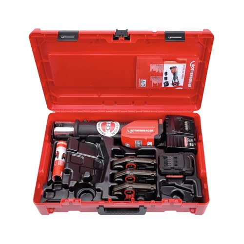 ROTHENBERGER ROMAX 4000 Set Pressmaschine Standard, EU, 4Ah Akku Kapazität, TH Pressbacken Kontur, 16mm-20mm-26mm Arbeitsbereich Durchmesser | 1000001925 | Presswerkzeug für Rohre, Rohrpressmaschine